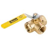 Female to Female - 3-Way - Industrial Ball Valves - Brass